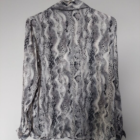 Allison Taylor Snake Print 100% Silk Blouse, Size S - Picture 3 of 7